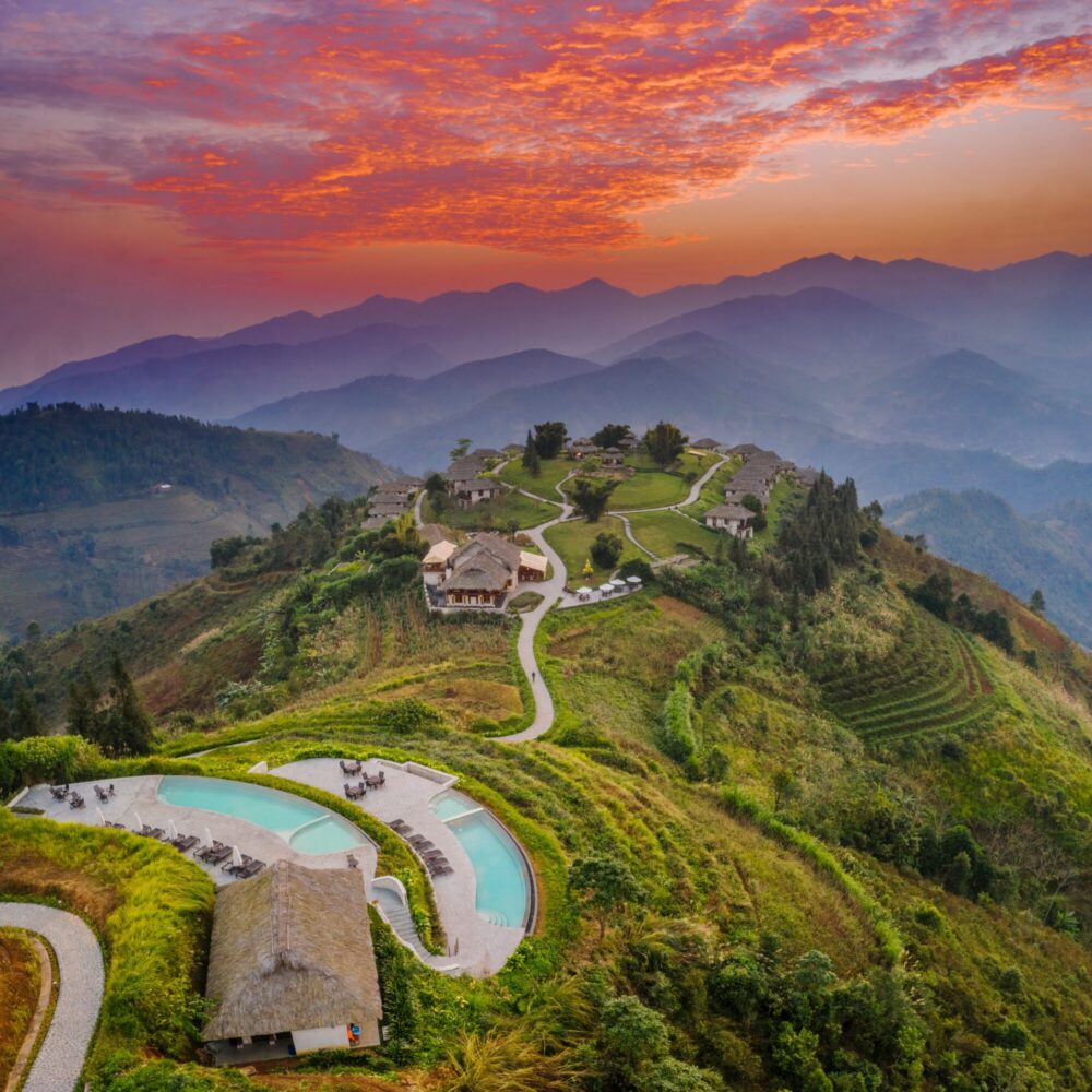 Topas Ecolodge in Sapa - Sunset view